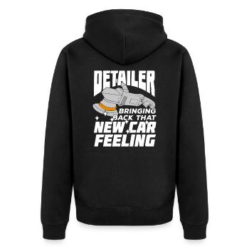 Vehicle Attendant Job Vehicle Conditioner Gift - Unisex Premium Organic Zip Hoodie - black - Back - Nico (187cm)