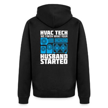 Climatisation Travail Professionnel Climatiseur cadeau - Veste à capuche bio Premium Unisexe - noir - Dos - Nico (187cm)