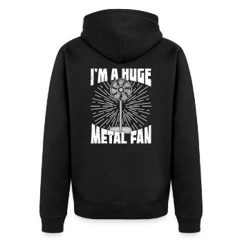 Heavy Metal Festival Musik Musiker Geschenk - Unisex Premium Bio Zip Hoodie - Schwarz - Hinten - Nico (187cm)