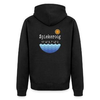 Spiekeroog Koordninaten, Spiekeroog - Unisex Premium Bio Zip Hoodie - Schwarz - Hinten - Nico (187cm)