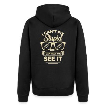 Lustiges Optiker Augenarzt Augenoptiker Geschenk - Unisex Premium Bio Zip Hoodie - Schwarz - Hinten - Nico (187cm)