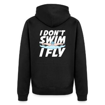 Natation Butterfly Sport nageur cadeau - Veste à capuche bio Premium Unisexe - noir - Dos - Nico (187cm)