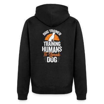 Dog School Dog Trainer Gift - Unisex Premium Organic Zip Hoodie - black - Back - Nico (187cm)