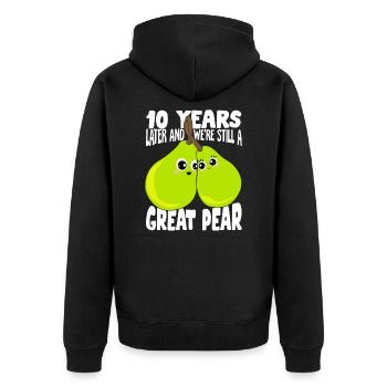 Married couple 10 years Married Gift - Unisex Premium Organic Zip Hoodie - black - Back - Nico (187cm)