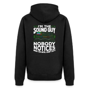 Toningenieur Tontechnik Tontechniker Geschenk - Unisex Premium Bio Zip Hoodie - Schwarz - Hinten - Nico (187cm)