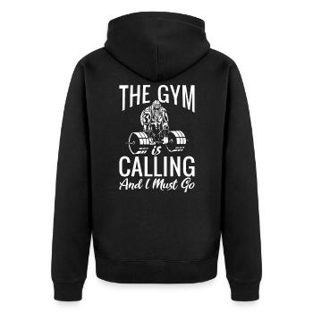 The Gym is Calling and i must go - Veste à capuche bio Premium Unisexe - noir - Dos - Nico (187cm)