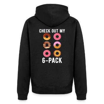 Check out my 6-Pack Donuts - Unisex Premium Organic Zip Hoodie - black - Back - Nico (187cm)