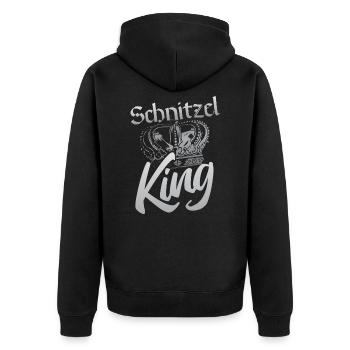 Schnitzel King - Unisex Premium Bio Zip Hoodie - Schwarz - Hinten - Nico (187cm)