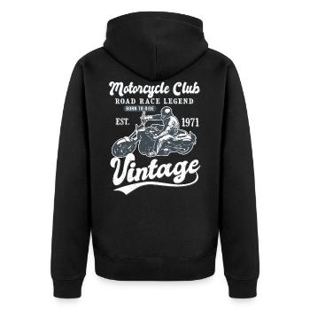 Motorcycle born in 1971 birthday Biker 51 years - Unisex Premium Organic Zip Hoodie - black - Back - Nico (187cm)