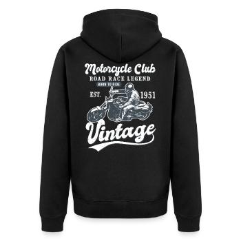 Motorcycle né en 1951 anniversaire Motard 71 ans - Veste à capuche bio Premium Unisexe - noir - Dos - Nico (187cm)