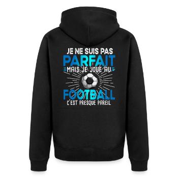 Foot Football Footballeur Footballeuse Sport - Veste à capuche bio Premium Unisexe - noir - Dos - Nico (187cm)