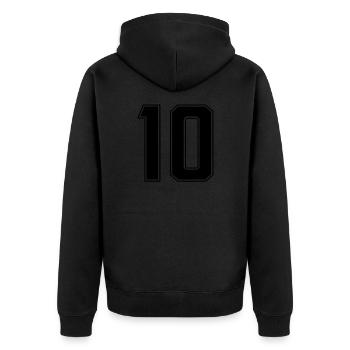 10 ans numéro maillot 10 - Veste à capuche bio Premium Unisexe - noir - Dos - Nico (187cm)
