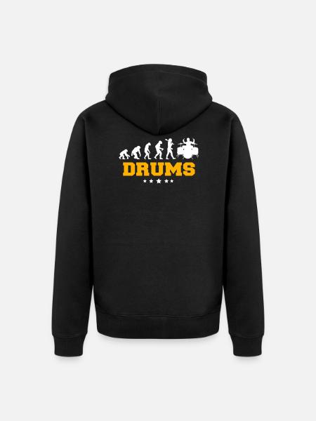DRUMS - Unisex Premium Bio Zip Hoodie - Schwarz