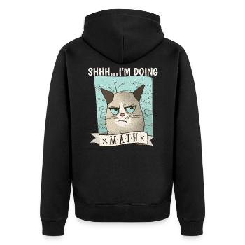 Shhh. J’ai fait de la math cat - Veste à capuche bio Premium Unisexe - noir - Dos - Nico (187cm)