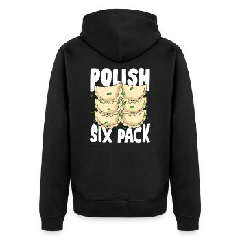 Drôle Pierogi Piroggen Cadeau de cuisine polonaise - Veste à capuche bio Premium Unisexe - noir - Dos - Nico (187cm)