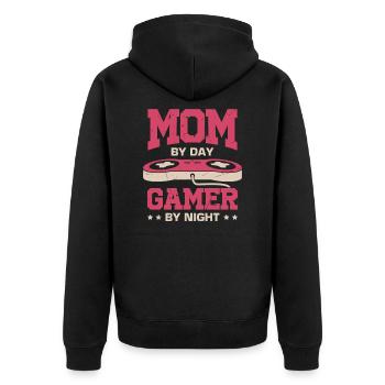 Gaming Mama Gamer Mother Gift - Unisex Premium Organic Zip Hoodie - black - Back - Nico (187cm)