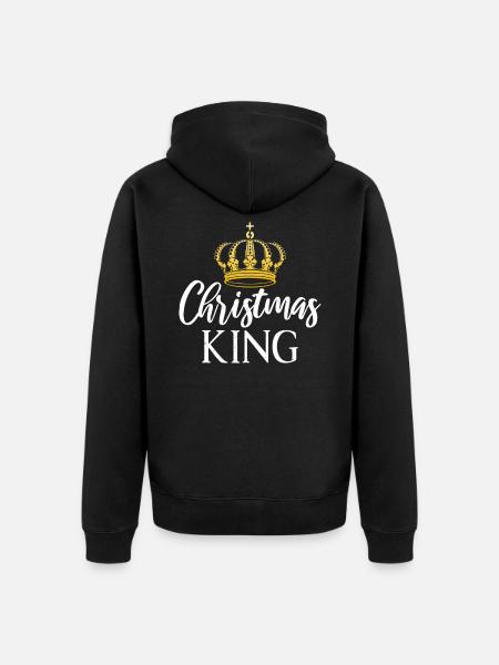 Christmas King - Unisex Premium Organic Zip Hoodie - black