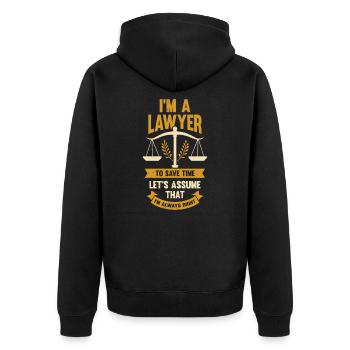 Drôle avocat juriste avocat cadeau - Veste à capuche bio Premium Unisexe - noir - Dos - Nico (187cm)