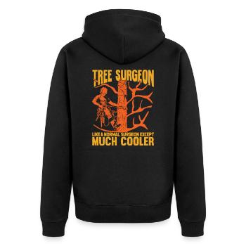 Arborist Job Profession Tree Care Gift - Unisex Premium Organic Zip Hoodie - black - Back - Nico (187cm)