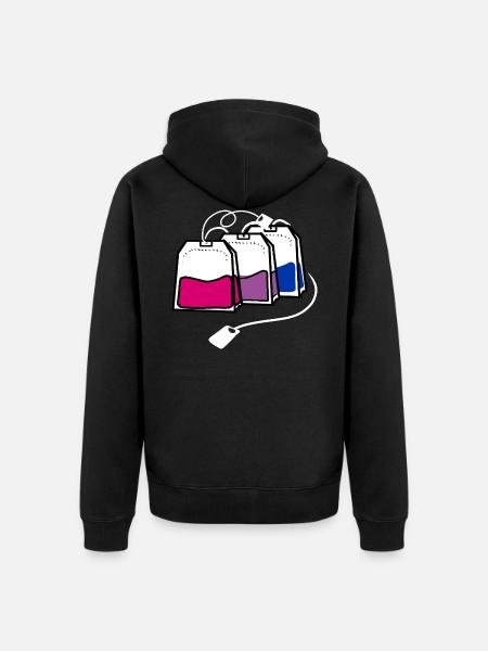 Bisexual Pride Tea Bags - Unisex Premium Organic Zip Hoodie - black