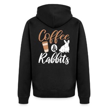 Coffee &Rabbits - Veste à capuche bio Premium Unisexe - noir - Dos - Nico (187cm)