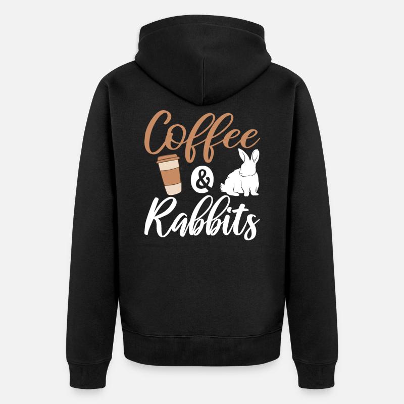 Coffee &Rabbits - Veste à capuche bio Premium Unisexe - noir