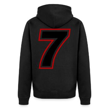 7 nombre symbole - Veste à capuche bio Premium Unisexe - noir - Dos - Nico (187cm)