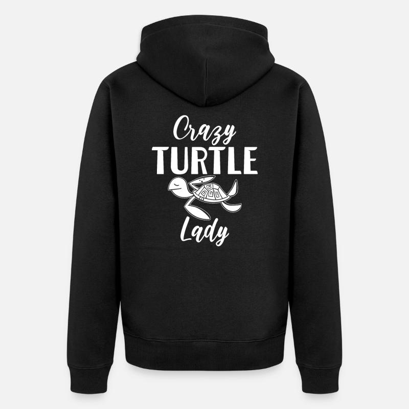 Crazy Turtle Lady - Veste à capuche bio Premium Unisexe - noir