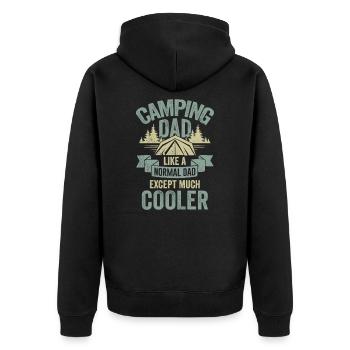 Camping Papa Tent Tent Camper Father Gift - Unisex Premium Organic Zip Hoodie - black - Back - Nico (187cm)