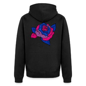 Bisexual Pride Rose - Veste à capuche bio Premium Unisexe - noir - Dos - Nico (187cm)