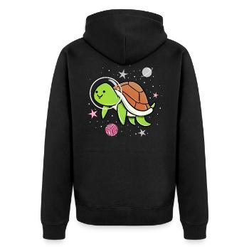 Demigirl Tortue Dans l’espace Demigirl Pride - Veste à capuche bio Premium Unisexe - noir - Dos - Nico (187cm)
