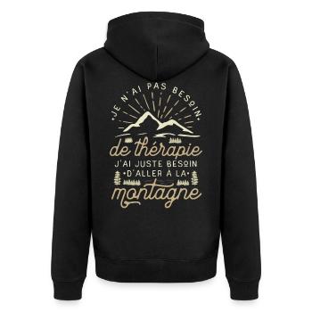 Montagne Randonnée Camping Trail Vintage Alpinisme - Veste à capuche bio Premium Unisexe - noir - Dos - Nico (187cm)