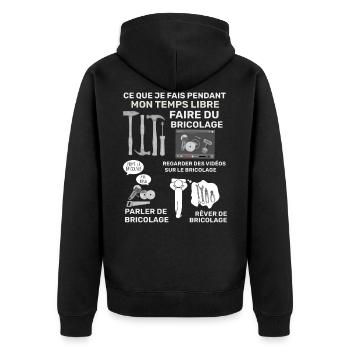 Bricolage humour passion papa ou papy bricoleur - Veste à capuche bio Premium Unisexe - noir - Dos - Nico (187cm)