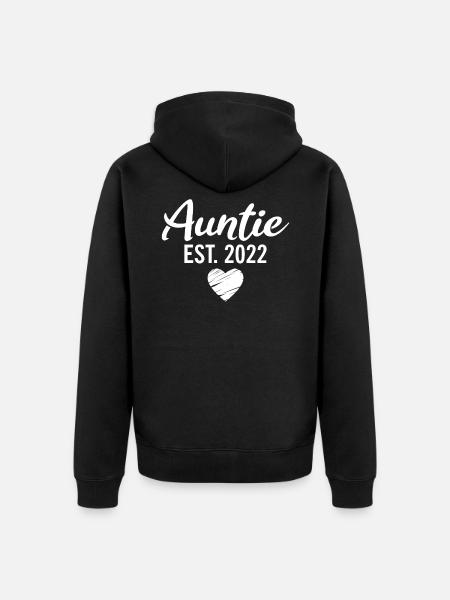 Auntie EST. 2022 - Unisex Premium Organic Zip Hoodie - black