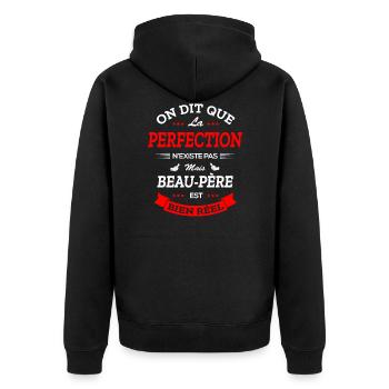 BEAU PERE PARFAIT - Veste à capuche bio Premium Unisexe - noir - Dos - Nico (187cm)