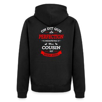 COUSIN PARFAIT - Veste à capuche bio Premium Unisexe - noir - Dos - Nico (187cm)