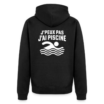 J'peux pas j'ai piscine - Veste à capuche bio Premium Unisexe - noir - Dos - Nico (187cm)