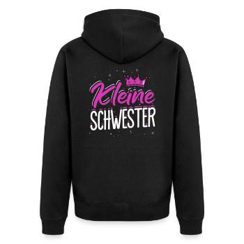 Kleine Schwester Sis Geschwisterliebe Familie Schw - Unisex Premium Bio Zip Hoodie - Schwarz - Hinten - Nico (187cm)
