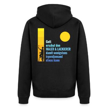 Stolzer Maler Spruch für Maler und Lackierer - Unisex Premium Bio Zip Hoodie - Schwarz - Hinten - Nico (187cm)