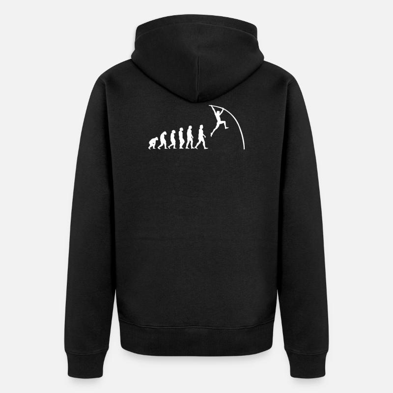 Pole Vaulting Evolution - Unisex Premium Organic Zip Hoodie - black