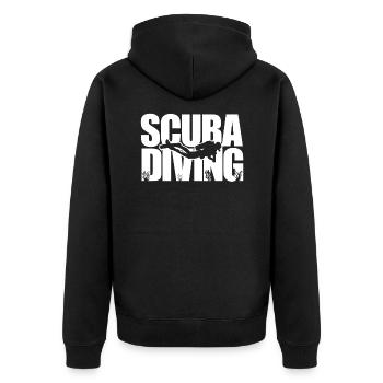 scuba diving dive t-shirt diving - Unisex Premium Organic Zip Hoodie - black - Back - Nico (187cm)