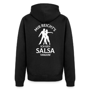 Mir Reichts Ich Geh Salsa Tanzen Tanzschule Tänzer - Unisex Premium Bio Zip Hoodie - Schwarz - Hinten - Nico (187cm)