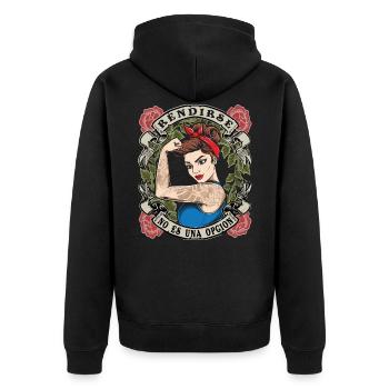 Abandonner n’est pas une option fort le pouvoir des femmes femmes - Veste à capuche bio Premium Unisexe - noir - Dos - Nico (187cm)