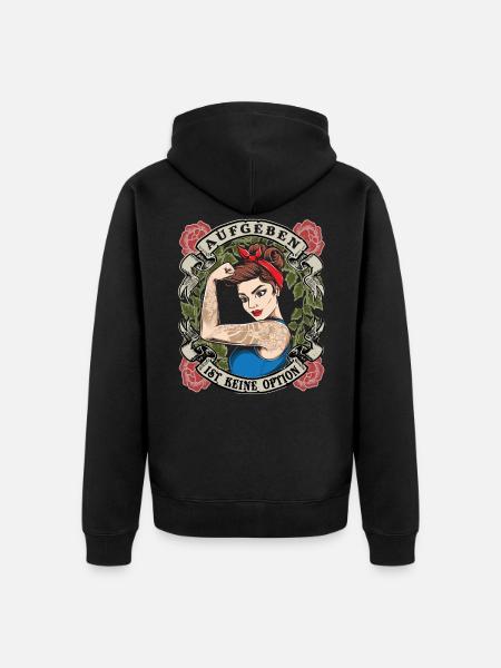 Aufgeben ist keine Option starke Frau Frauenpower - Unisex Premium Bio Zip Hoodie - Schwarz