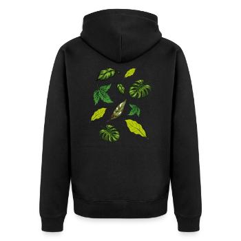 Plantes d’intérieur Plantes Feuilles - Veste à capuche bio Premium Unisexe - noir - Dos - Nico (187cm)