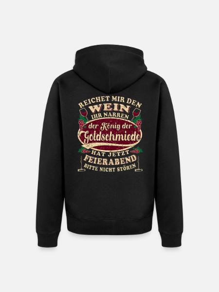 Goldschmied Fahrer Wein Feierabend - Unisex Premium Bio Zip Hoodie - Schwarz