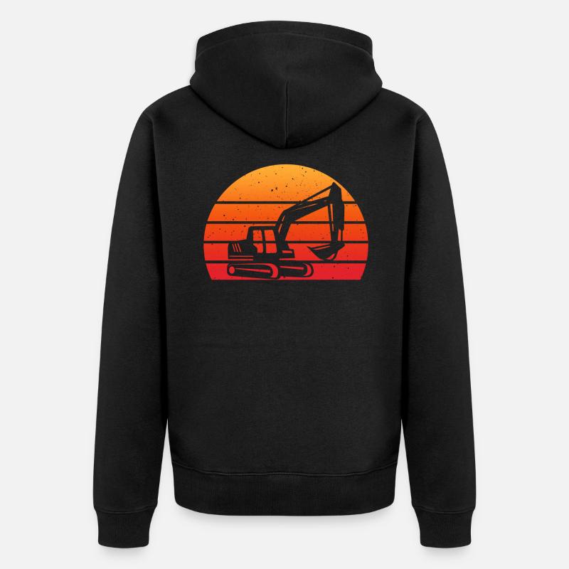 Baggerbagger - Unisex Premium Bio Zip Hoodie - Schwarz