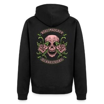 Düsseldorf Frau böse mädchen Düsseldorf - Veste à capuche bio Premium Unisexe - noir - Dos - Nico (187cm)