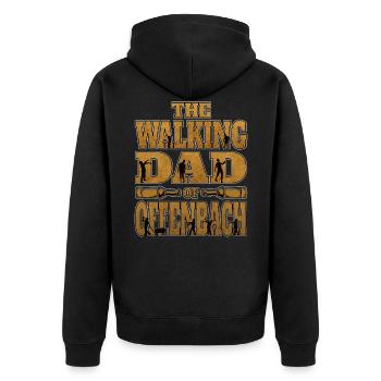 Offenbach The walking Dad of Offenbach - Unisex Premium Organic Zip Hoodie - black - Back - Nico (187cm)