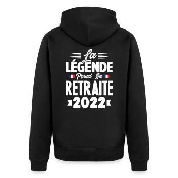 La Légende Prend Sa Retraite 2022 - Veste à capuche bio Premium Unisexe - noir - Dos - Nico (187cm)